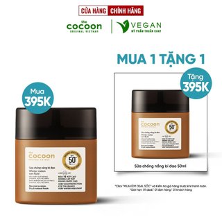  BIGSIZE - Sữa kem chống nắng bí đao Cocoon 50ml quang phổ rộng, bảo vệ rất cao SPF 50+, PA+, UVA