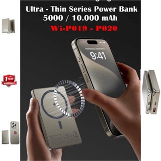 Pin dự phòng siêu mỏng 0.9mm WIWU ULTRA-THIN POWER BANK hỗ trợ sạc nhanh không dây 22.5W cho Smartphone 15 pro max