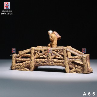 Mô hình gốm Cây cầu gỗ phụ kiện trang trí tiểu cảnh hòn non bộ bể cá chậu cây bonsai