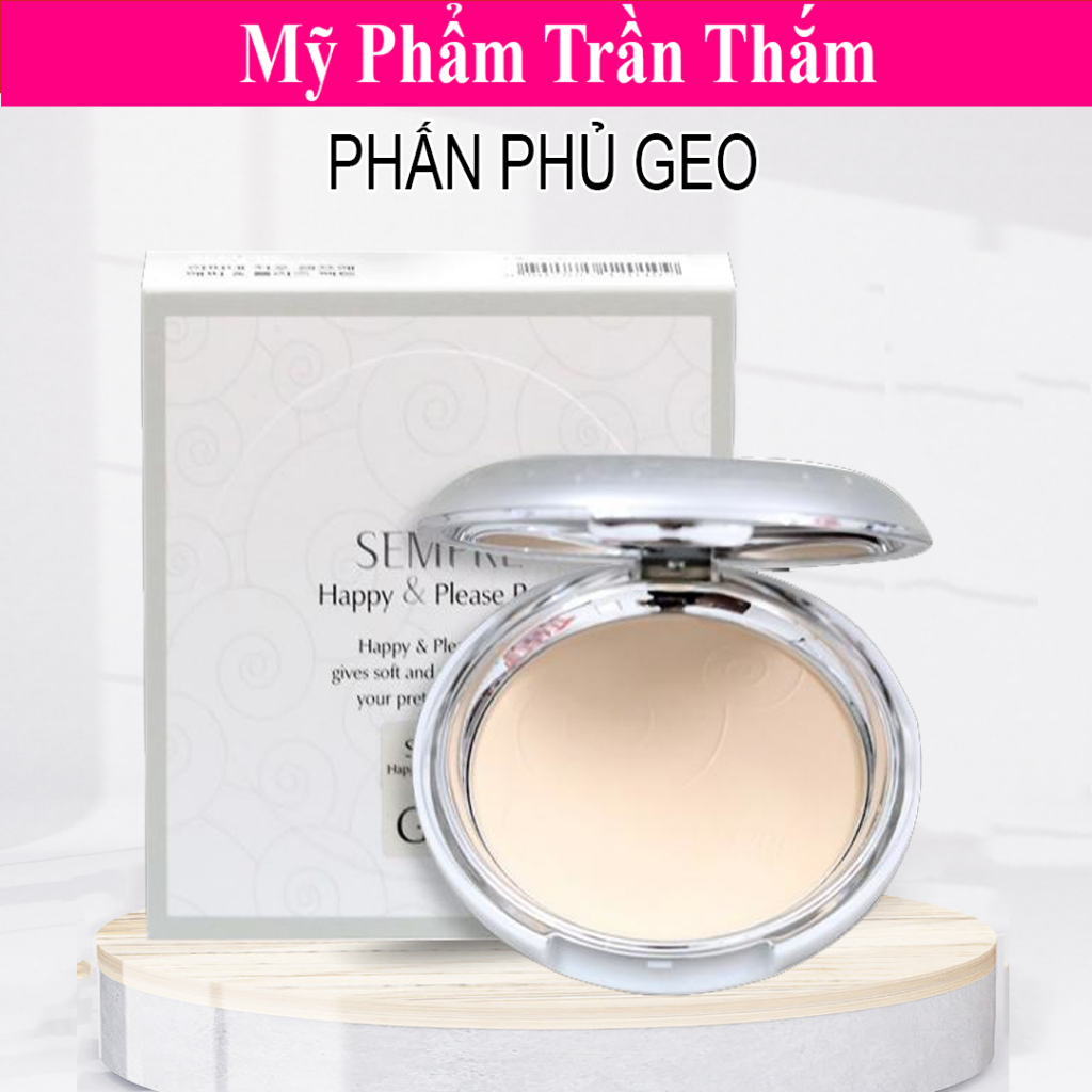 Phấn phủ kiềm dầu Geo Ngọc trai Sempre Happy & Please Pact Hàn Quốc Chính Hãng ⭐ CÓ VIDEO HÀNG THẬT 