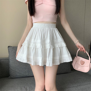 Chân váy xòe 2 tầng y2k lolita vải thô hạt mềm mịn mát mùa hè nữ m746