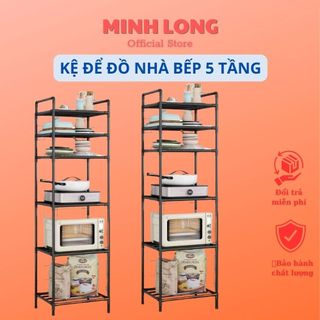 [LOẠI 1❤️] Kệ nhà bếp, Kệ để đồ nhà bếp đa năng 5 tầng khung thép, sơn tĩnh điện chống rỉ tiện dụng