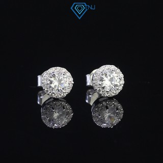 Khuyên tai nam nữ bạc đính đá cao cấp nụ tròn bản 6mm phong cách cá tính BTA0104 - Trang Sức TNJ