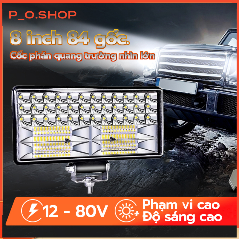 【🔥Rẻ】Đèn Led Trợ sáng xe tải 12v-24v 6000k kèm giá đỡ 8inch tiện dụng siêu sáng - Chống Nước Gắn Xe 