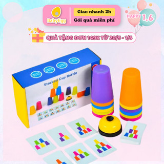 Bộ tháp xếp cốc - Stacked cup battle trò chơi boardgame nhóm cho bé trai bé gái 3 4 5 6 7 tuổi