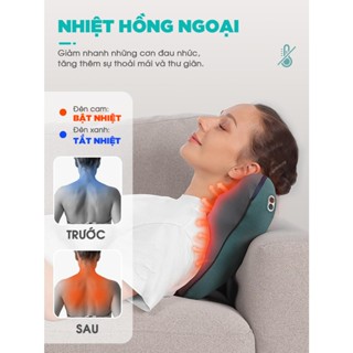 Gối Massage Đa Năng Nhiệt Hồng Ngoại Cao Cấp KINGTECH KP-500 - Chuyên Sâu Cổ Vai Gáy, Thắt Lưng - Chính Hãng