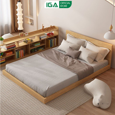 Giường bệt kiểu nhật gỗ MDF cao cấp lắp ráp và di chuyển siêu nhanh thương hiệu IGA - GP310