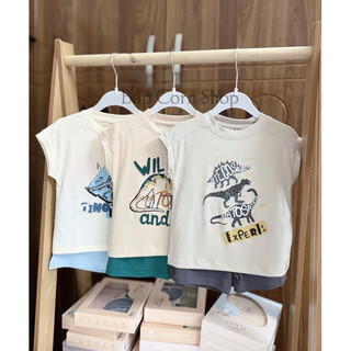  Bộ cộc tay cho bé vai liền và pijama từ 1 đến 5 tuổi chất petit thấm hút tốt
