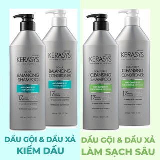 Bộ Dầu Gội Xả Kerasys Balancing - Cleansing Scalp Hair Clinic 600ml