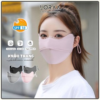 Khẩu trang unisex chất liệu cotton thun lạnh chống nắng kháng tia UV - Loraa Shop