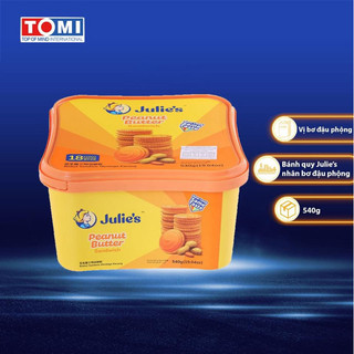 Date 2/2025 Bánh quy bơ đậu phộng Julie 540g nhập khẩu Malaysia