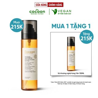 Xịt khoáng Nghệ Hưng Yên Cocoon 130ml làm sáng và cấp ẩm - VEGAN - Mỹ phẩm thuần chay