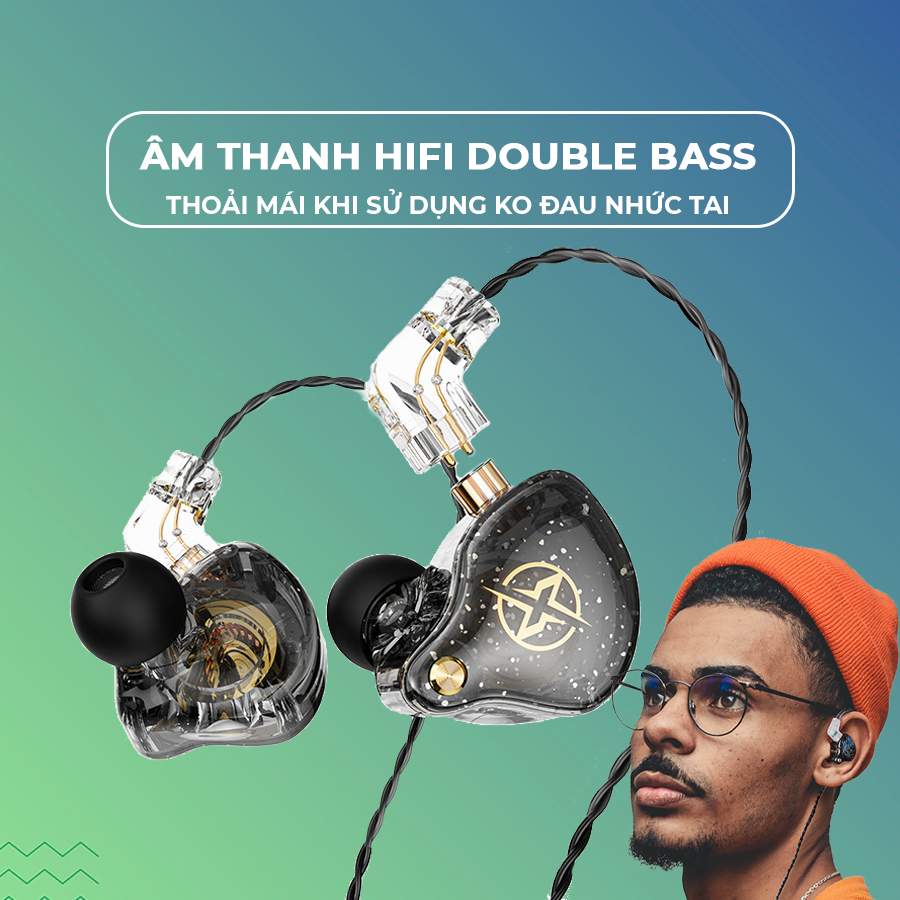 Tai nghe có dây X2 Pro thể thao nghe nhạc chống ồn cực tốt âm bass âm thanh đỉnh cao chống rối