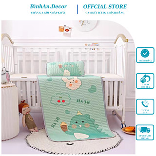 Chiếu điều hòa cao su non cho bé, Chiếu cho bé sơ sinh mùa hè, vải tencel mát lạnh kích thước 60cm x 120cm