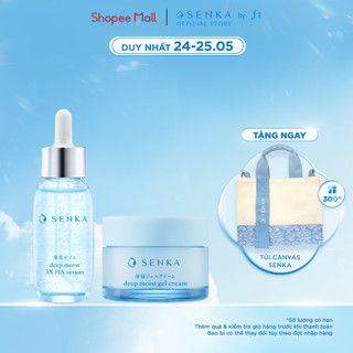 Combo Serum & Mặt nạ ngủ cấp ẩm chuyên sâu SENKA DEEP MOIST 3X HA 30ML & GEL CREAM 50G