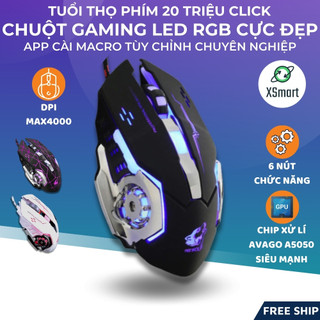 Chuột Chơi Game V5 Bản Star Black Led RGB Tự Động Siêu Đẹp, Dùng Cho Máy Tính, Laptop, PC, Tivi