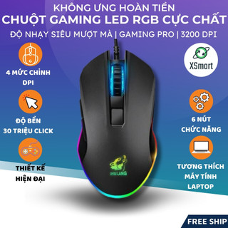 Chuột game thủ Gaming V1 Wolf Black LED RGB - Siêu Bền ( BH 12 tháng )