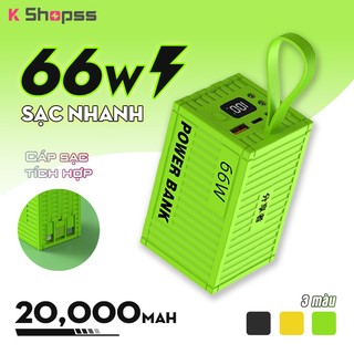 Sạc dự phòng sạc nhanh 66W 20000mah Dung lượng lớn sạc nhanh PD20W di động ngoài trời pin dự phòng