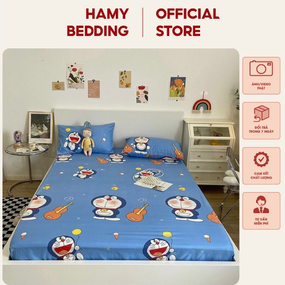 Bộ ga gối 3 món cotton poly hamybedding nhiều mẫu chọn lựa,đủ kích thước giường 1m6x2m,1m8x2m,2m2x2m