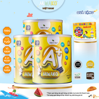 Sữa Công Thức Hạt Thực Vật Hữu Cơ MIWAKO A+ 700gr vị Vani x 3 hộp (2,1kg) - Miwako Official Store
