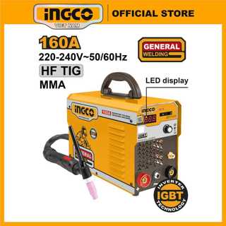 Máy hàn tig hàn điện tử 160a ing-tig1601 hàn tig tích hợp chức năng hàn mma 15-160a, que hàn 1.6-4.0mm lcd