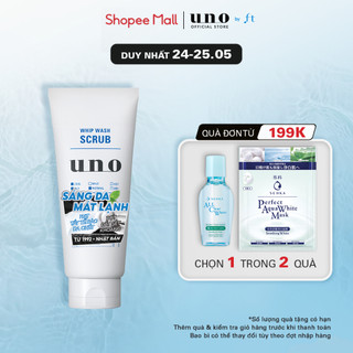 Sữa rửa mặt Tạo bọt Dạng hạt Sáng Da cho da sần UNO Whip Wash Scrub 130g
