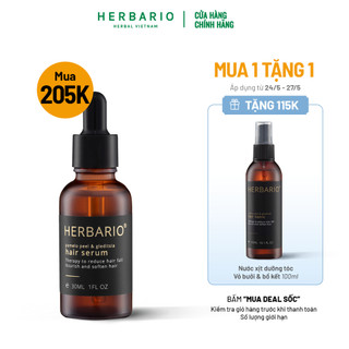 Serum tinh dầu vỏ bưởi và bồ kết herbario 30ml giảm rụng tóc, giúp mọc tóc chắc khoẻ