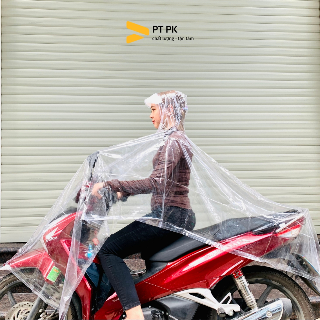 Áo mưa trong suốt cánh dơi nam nữ dày dặn chống thấm PVC chất lượng cao PTPK