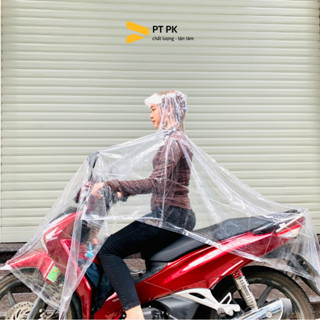 Áo mưa trong suốt cánh dơi nam nữ dày dặn chống thấm PVC chất lượng cao PTPK
