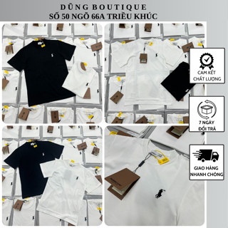 Áo Phông Nam Thêu Logo Ngựa Đơn giản - Áo Thun Đôi Nam Nữ Thêu Ngựa Trơn Hót Hít