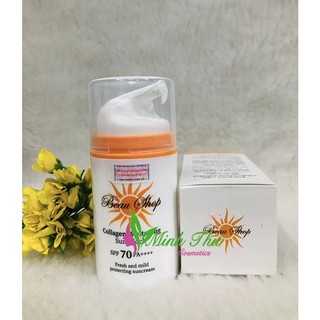 Kem Chống Nắng Collagen Cao Cấp Beau-Shop SPF70/PA++++ Dưỡng Da Nâng Tone Tự Nhiên Chống Nắng Vượt Trội