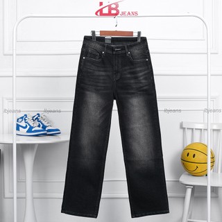 Quần dài jean nam LB, vải jean denim co giãn, màu xám trơn thời trang , phom Slim crop, thoải mái, không bó sát MS054