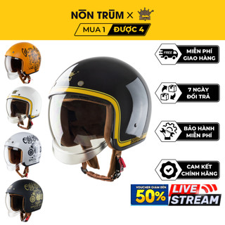 Mũ bảo hiểm 3/4 Royal M139 kính âm che mặt cho nam và nữ đi xe máy bảo hành 12 tháng chính hãng