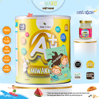 Sữa công thức hạt miwako a+ vị vani hộp 700g + gói sữa dùng thử miwakoko vị cacao gói 30g - miwako việt nam