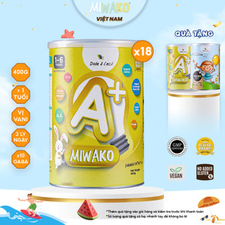  Thùng 18 Hộp Sữa Công Thức Thực Vật Hữu Cơ A+ 400gr vị Vani (7.2kg) - Miwako Việt Nam