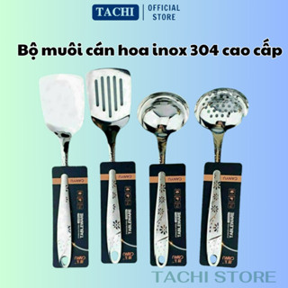 Muôi Vá múc canh, xẻng xào, xẻng lật, muôi lỗ TACHI  STORE- bộ dụng cụ nhà bếp cao cấp INOX 304 không gỉ bền đẹp vệ sinh