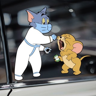 Tem logo decal dán xe độc đáo chủ đề Tom và Jerry nhiều kích thước khác nhau
