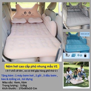 Đệm Hơi Ô Tô 5-7 Chỗ - Nệm Hơi Xe Ô Tô Hình Thú Ngộ Nghĩnh, Giường Hơi Ô Tô