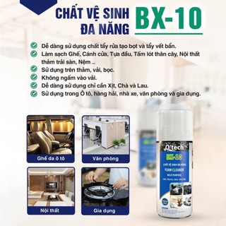 Bọt vệ sinh đa năng bx-10 o’tech multi-purpose foam cleaner 450ml