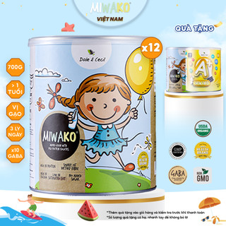  Thùng 12 Hộp Sữa Công Thức Thực Vật Hữu Cơ Miwako Vị Gạo 700gr (8.4kg) - Miwako Việt Nam