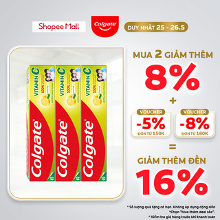 Bộ 3 Kem đánh răng Colgate Vitamin C thơm mát 170g/ tuýp