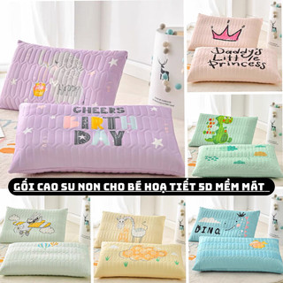 Gối điều hoà cao su non cho bé, gối Tencel Latex 3D, 5D mềm mát cho bé kích thước 30-50cm Xịn Bedding