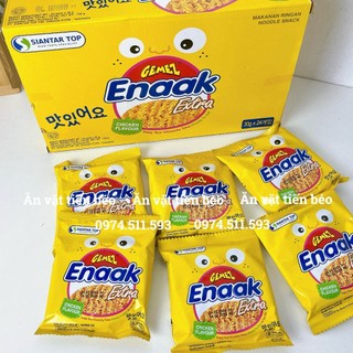 Thùng 24 gói snack mì enaak indonesia, mì trẻ em ăn liền vị gà truyền thống 30g, đồ ăn vặt,
