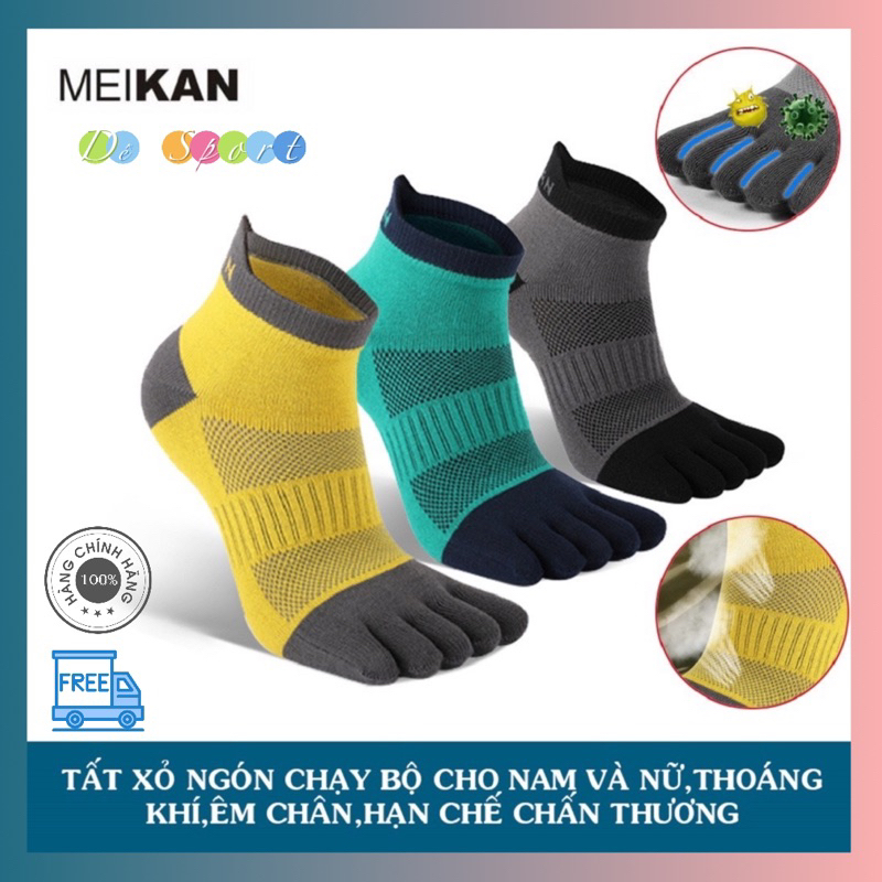 Tất Xỏ Ngón Chạy Bộ Meikan Thoáng Mát Êm Chân Dùng Cho Cả Nam Và Nữ TXN-686