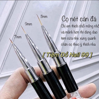 Cọ Nét Nail Cán Đá Vẽ Móng Nét Nhỏ Dài Mảnh 3 Size 5mm, 9mm, 11mm