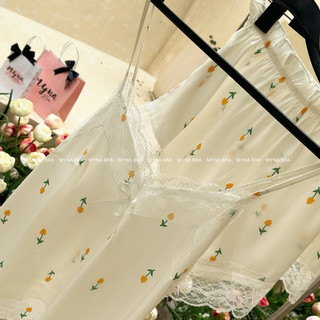 Bộ lụa 2 dây viền ren siêu mát mịn S666