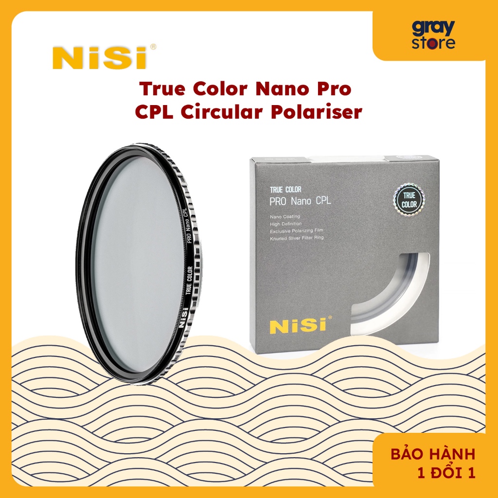 Filter NiSi True Color Pro Nano CPL | Kính lọc CPL cắt được phản sáng cho máy ảnh