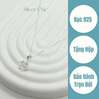  Dây chuyền vòng cổ bạc cỏ 4 lá đính đá may mắn SILVER CHIC bạc 925