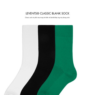 Vớ Levents Classic Blank Socks 100% Cotton Unisex
