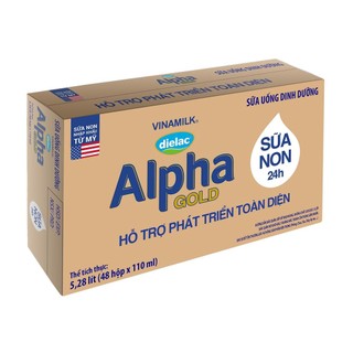 Thùng 48 hộp sữa bột pha sẵn dielac alpha gold iq 110ml.
